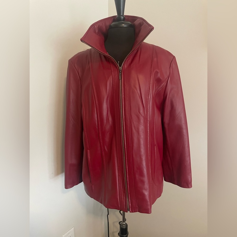 Kenneth Cole Reaction 100% Leather Jacket Size XXL